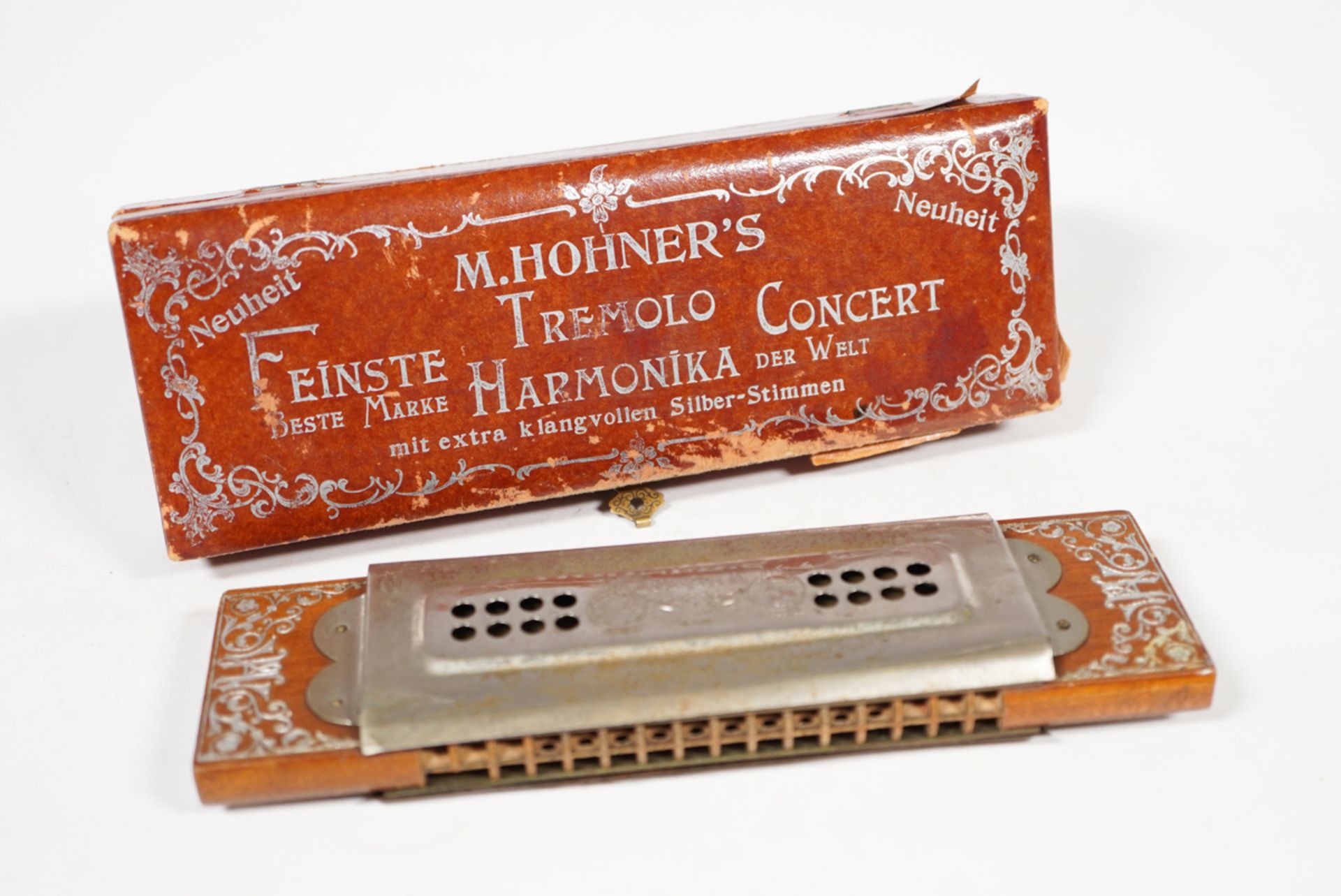 M. Hohner, Harmonika in orig. Etui, um 1900
