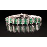 Armband mit Smaragd- und Diamantbesatz, WG 585