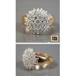 Ring mit dichtem Brillantbesatz, GG/WG 585