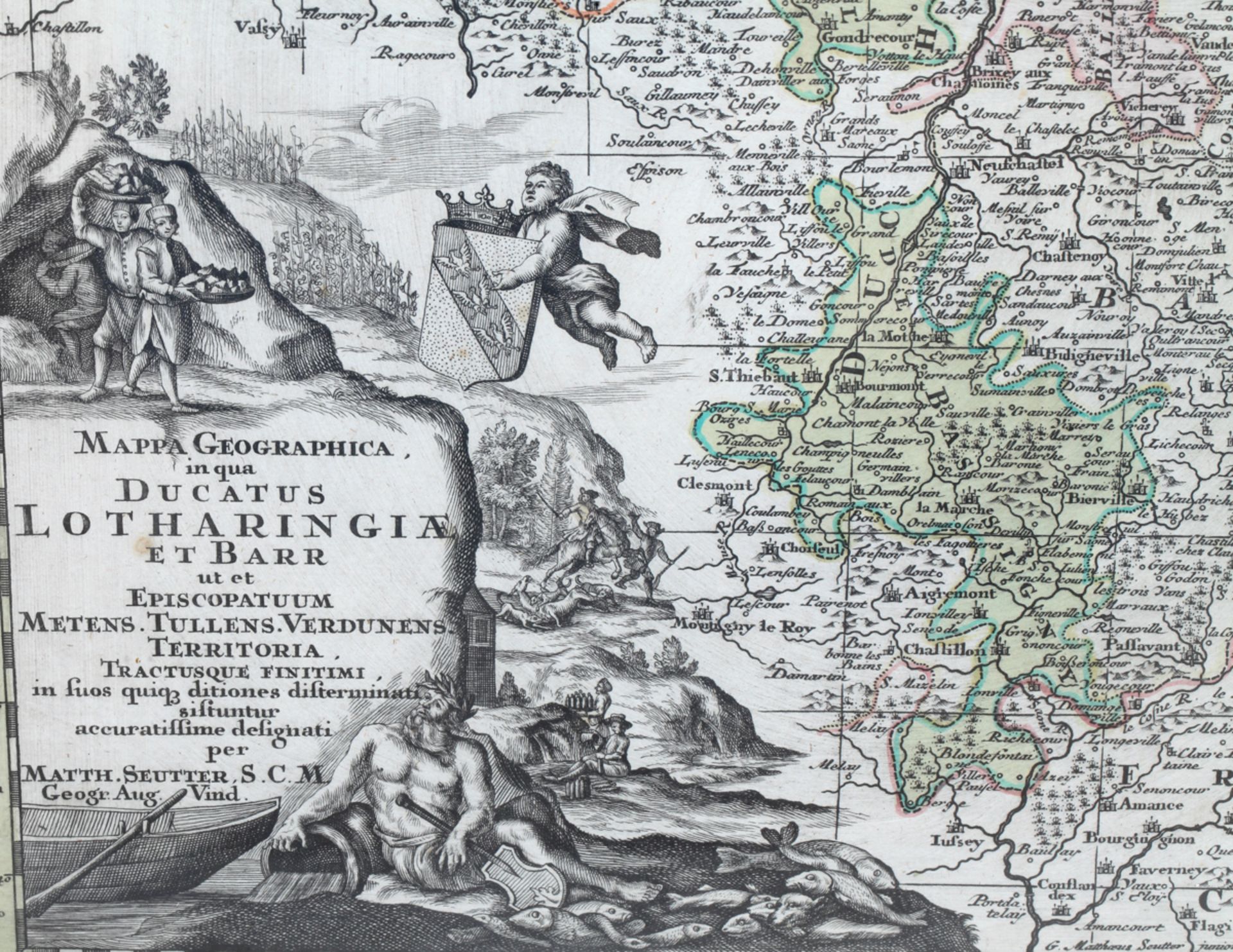 Landkarte der Grafschaft Lothringen und Barr, Augsburg, 1730 - Bild 5 aus 5
