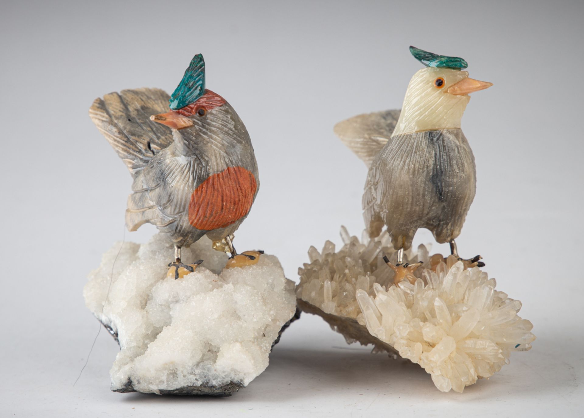 Paar Mineralien-Vögel