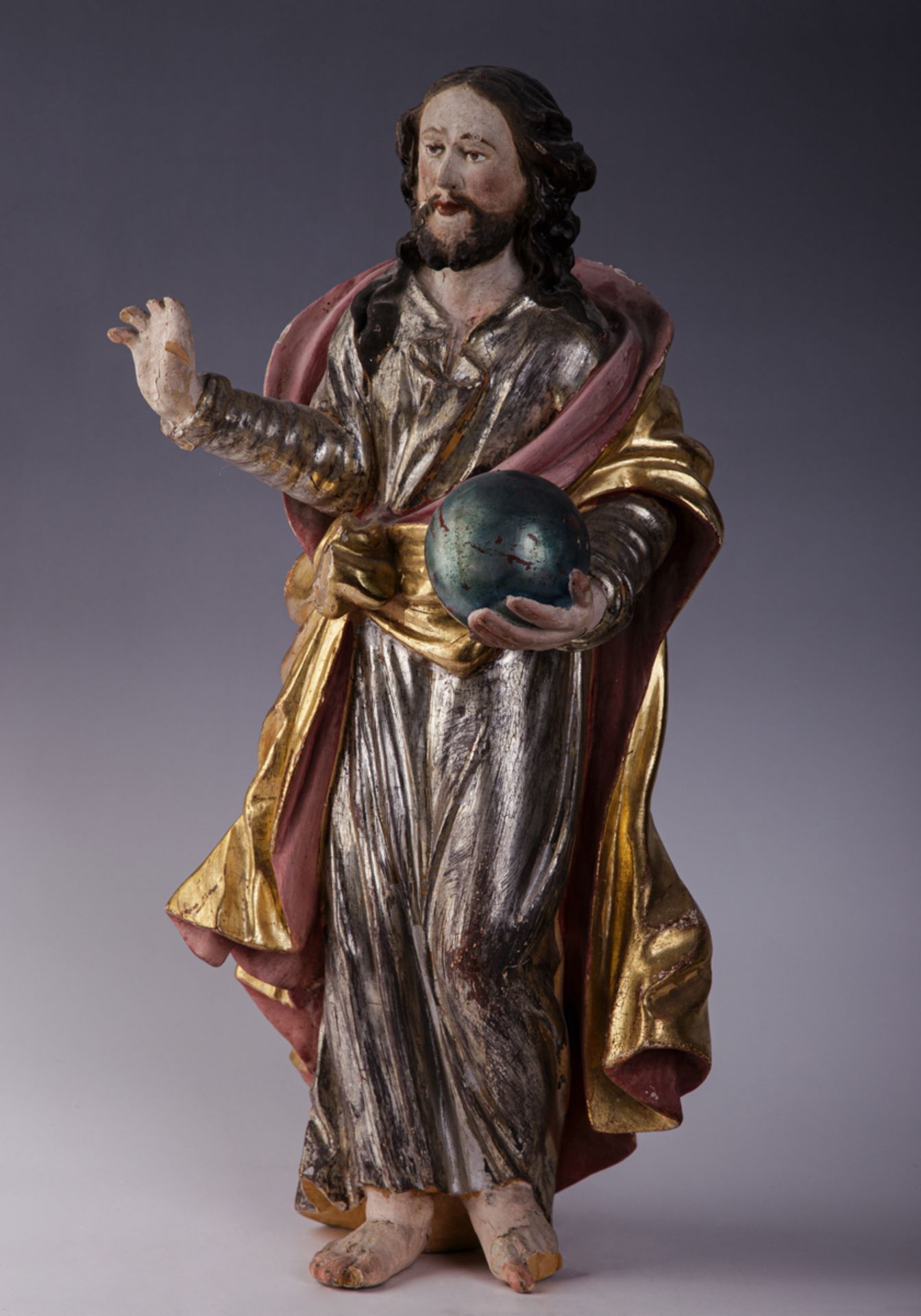 Christus mit Weltkugel (Salvator mundi), süddt.-alpenländisch, 19. - 20.Jh.