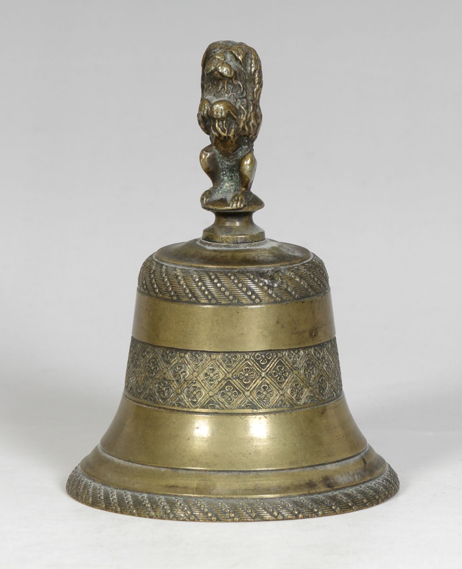 Tischglocke mit Pudelfigur, späte Biedermeierzeit, ca. 1840-50