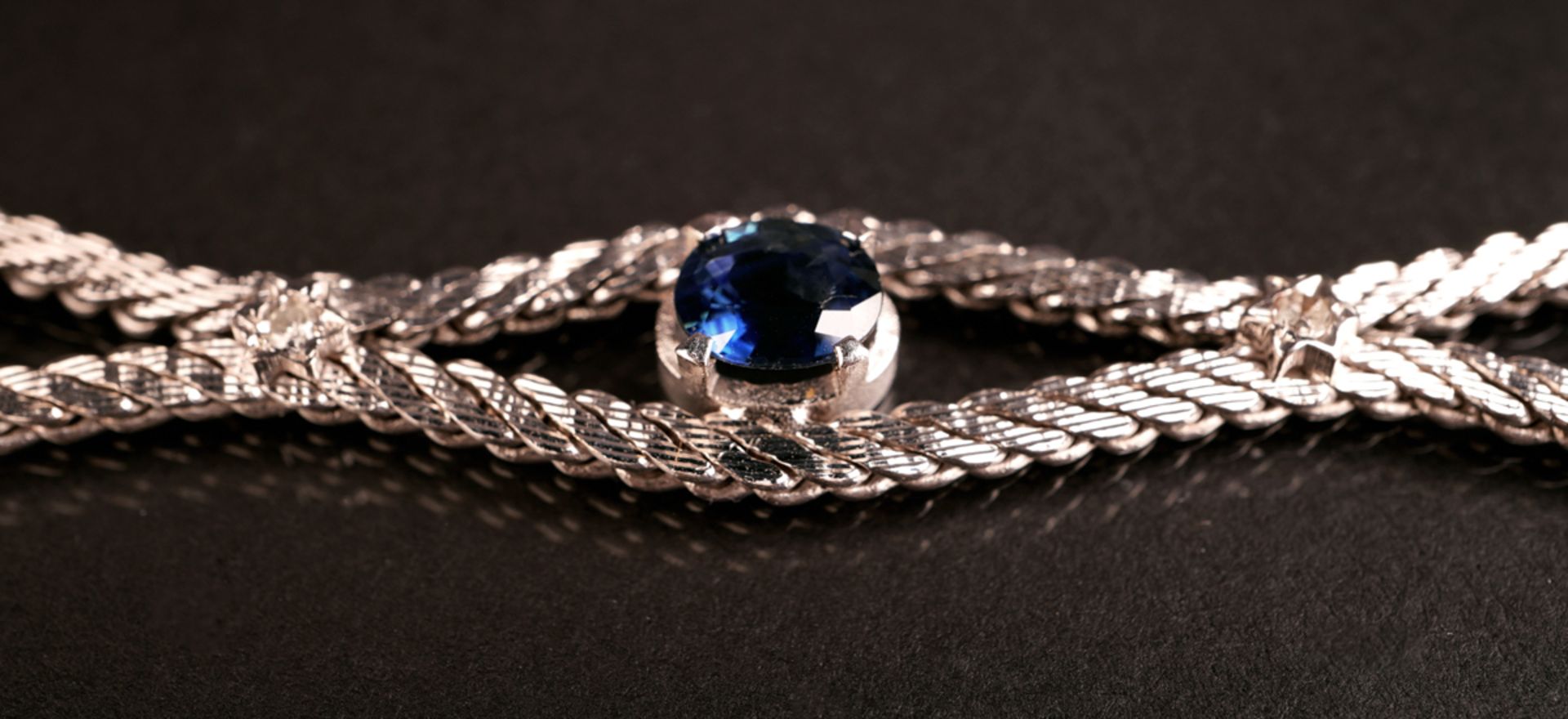 Armband mit blauen Topasen und Brillanten, WG 585 - Bild 3 aus 5