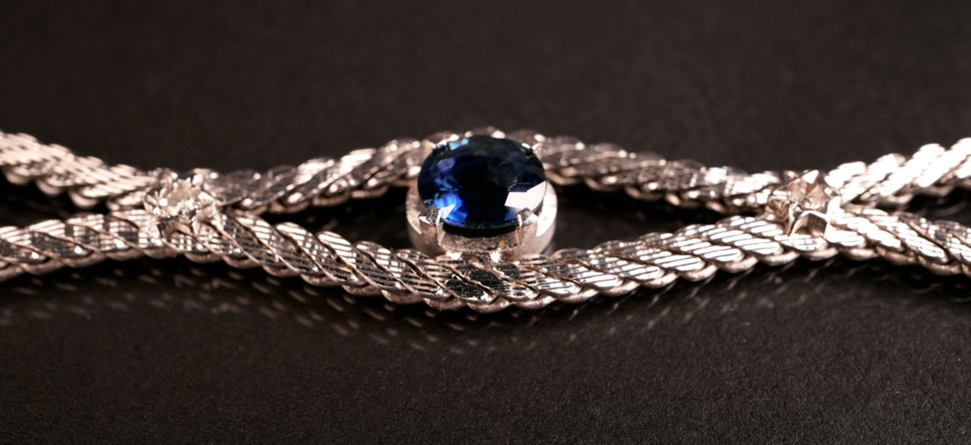 Armband mit blauen Topasen und Brillanten, WG 585 - Image 3 of 5