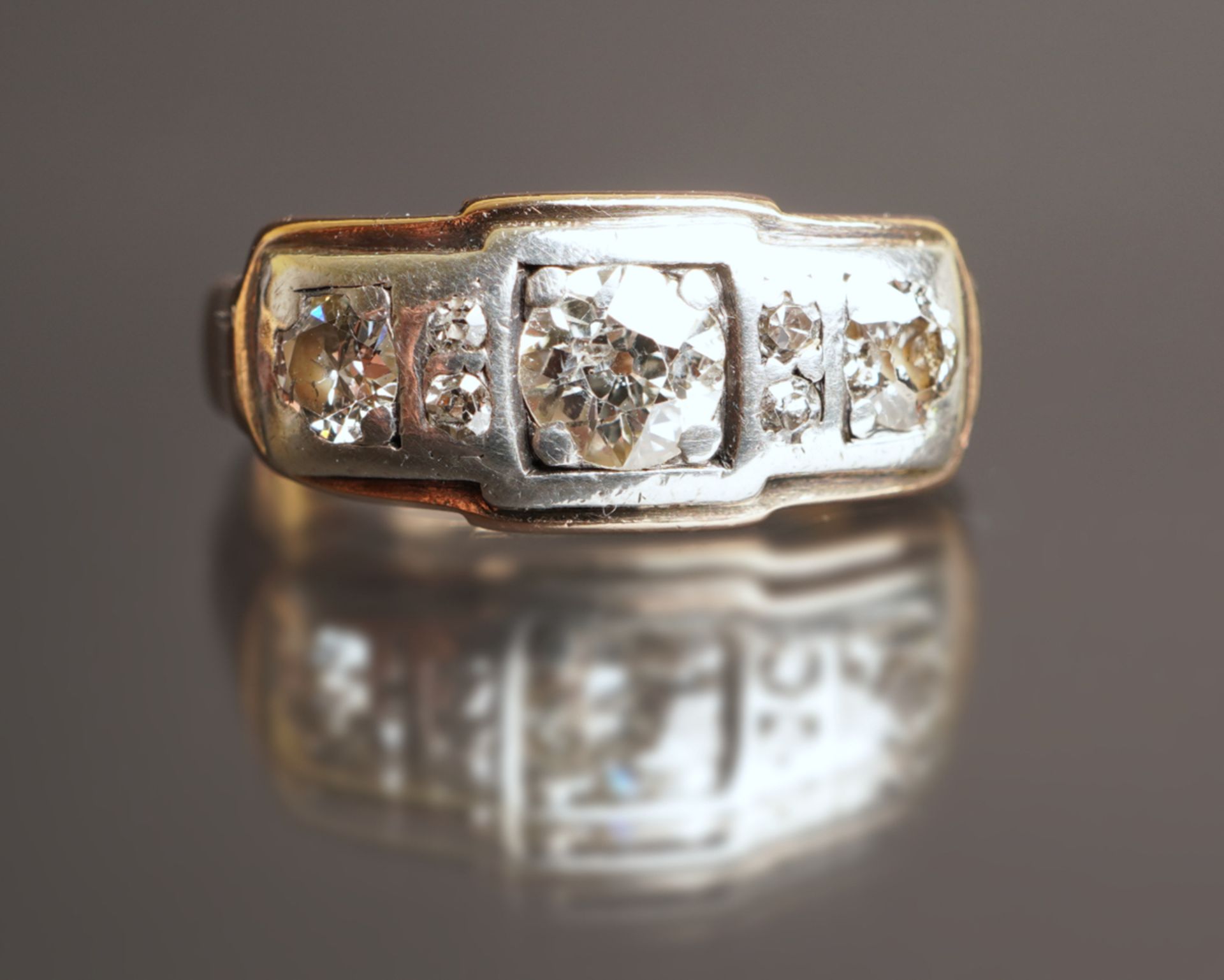 Ring mit Diamant im Altschliff, Gold 585