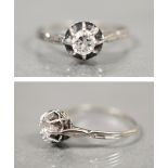 Ring mit Brillant von ca. 0,3 ct, WG 585