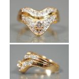 Ring mit Brillantbesatz, GG 750