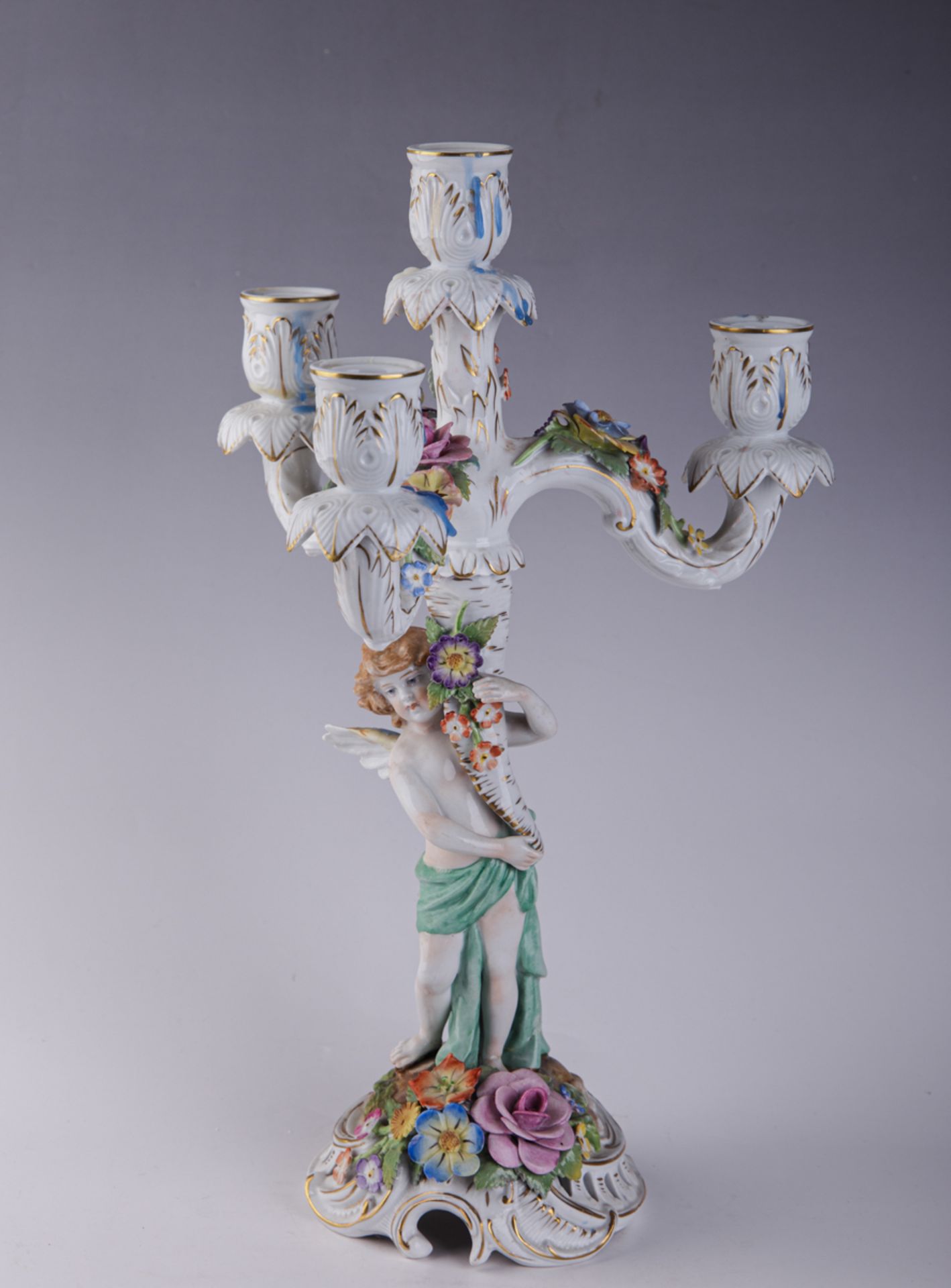 Schierholz'sche Porzellanmanufaktur Plaue, Leuchter mit Amoretto