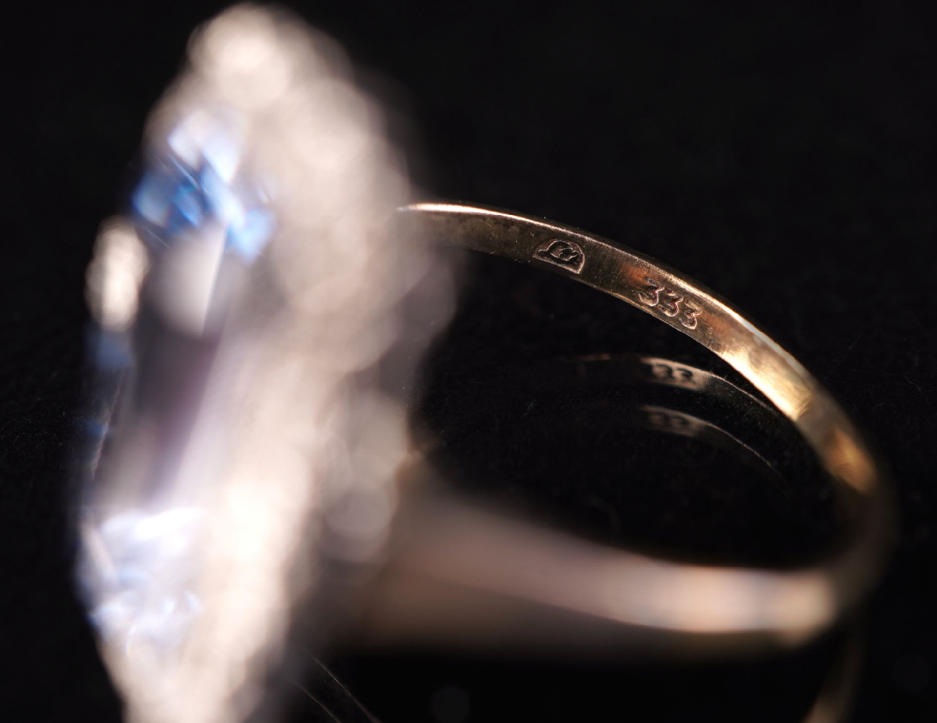Ring mit synthetischem Spinell, Silber 925/GG 333 - Bild 5 aus 5
