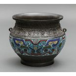 Champlevé Emaille Cachepot, China, um 1900