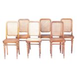 Gerbruder Thonet; Chair 436(variant) a set of six beechwood chairs, based on the chair designed in