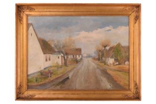 Theodore B. Dahl (1886 - 1971), Village Lane, signed, oil on canvas, 51 x 70 cm, framed 66 x 85 cm