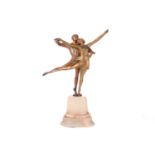 Bruno Zach (1891 - 1935), A pair of dancers, signed B. Zach on the base, patinated bronze on a