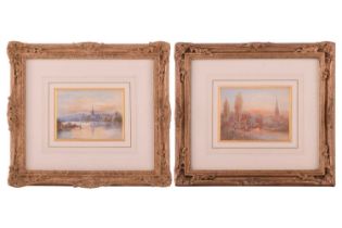 Frederick E.J. Goff (1855 -1931), Marlow on Thames and Norwich - a pair, signed, watercolours, 11