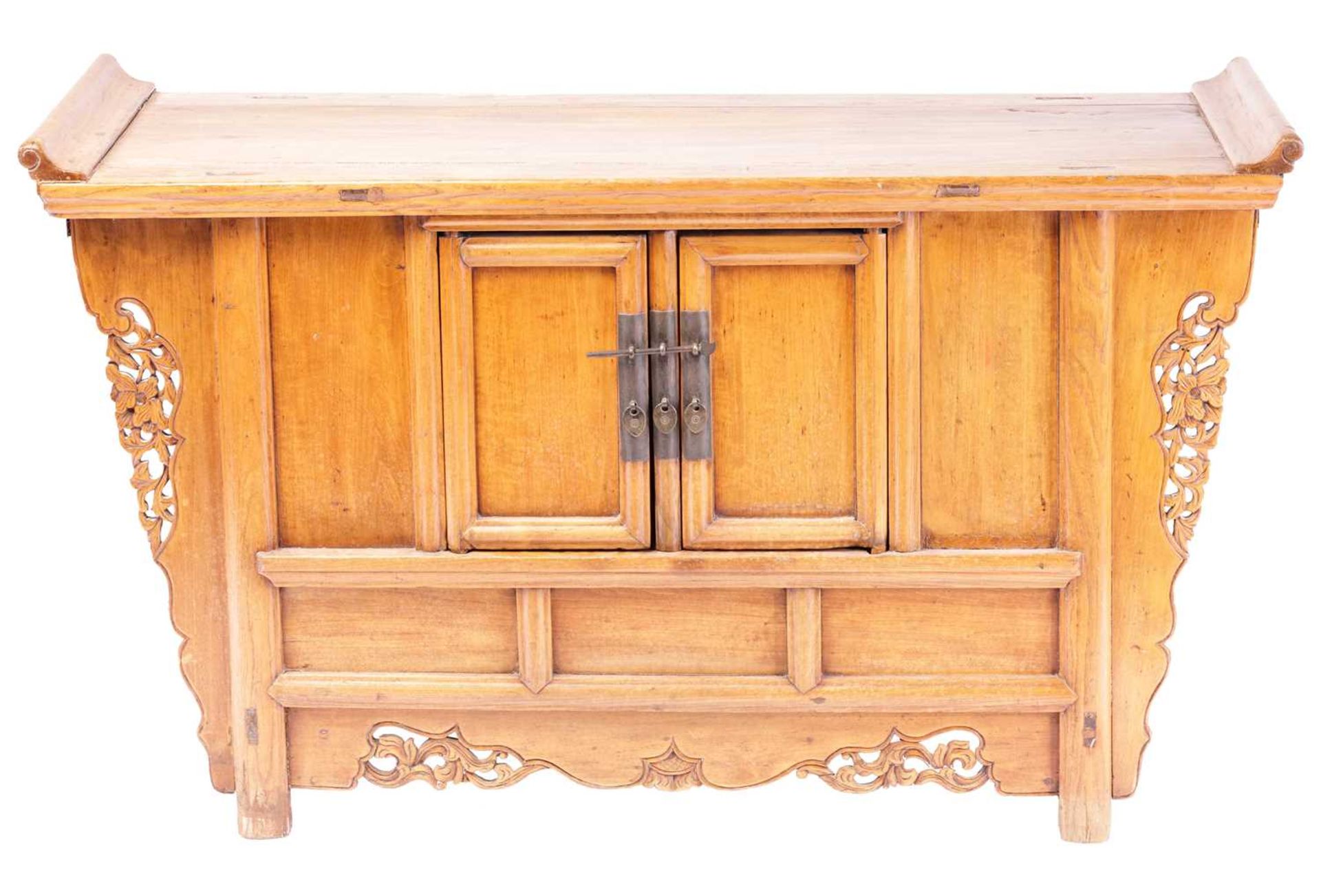 A Northern Chinese yumu altar cabinet, second half of the 20th century, with a slightly everted