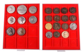 A collection of commemorative medals, to include examples from the Series of Great French Men; '