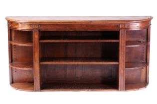 Howard & Sons of 26-27 Berners St, London a Victorian walnut open credenza library bookcase of bow-