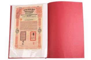 Scripophily: a collection of bonds and share certificates, to include a 1907 Chinese Imperial