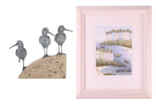 Rebecca Lardner (b. 1971), Oystercatcher Bay, Cold Cast Porcelain figure group of birds, limited