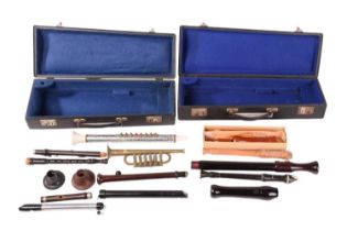 A collection of woodwind instruments, from the personal collection of Vivian Stanshall, founding