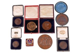 A Victorian bronze medal for the 'Science and Art Department', in fitted case, the edge named to