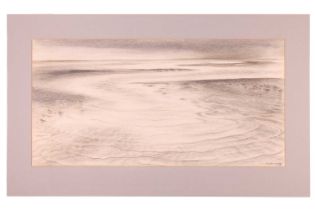 Nan Youngman (1906-1995), Waves on the beach, signed and dated 1968, pencil on card, 38 x 75.5 cm,