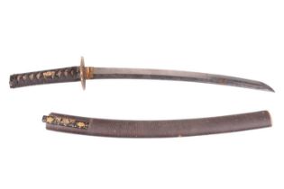 Awataguchi; a Japanese Wakizashi, Edo Period, probably 18th/19th century, the nakago bearing the