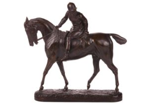 John Willis-Good (1845 – 1879), Huntsman on horseback, signed and dated 1874, bronze, 28 cm high, 29