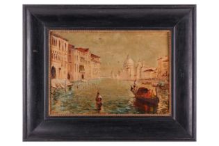 19th century Italian School, The Grand Canal, Venice, towards St. Salute, indistinctly signed, oil