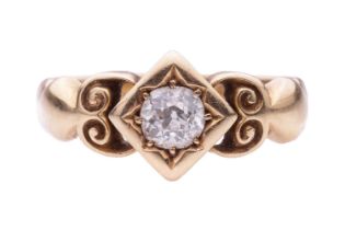 An Edwardian diamond ring, circa 1909, set with an old cut diamond with an estimated weight of 0.