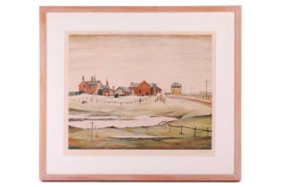 Laurence Stephen Lowry (1887 - 1976), 'Landscape with Farm Buildings', limited edition print