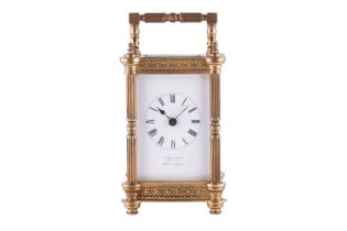 Hamilton and Co, of Calcutta a Parisian "Anglaise Riche" jumbo carriage clock, with a simple one-