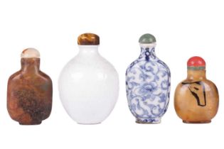 A Chinese brown variegated jade snuff flask and stopper, late Qing Dynasty probably Guangxu (1875-