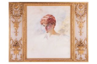 Early 20th century English school, a watercolour portrait of Enid Scudamore-Stanhope (1878-1957),