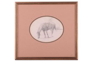 Lucy Kemp-Welch (1869 - 1958), Grazing in the Meadow, unsigned, pencil, 14 x 18 cm, framed and