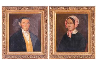 Mid-19th century British School, a pair of bust-length portraits of a lady and gentleman,