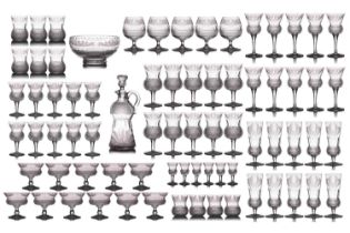 A large suite of Edinburgh Crystal Thistle pattern glassware, eighty pieces, comprising: a fruit