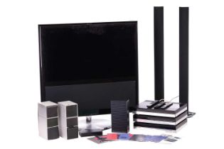 A Bang & Olufsen 'BeoVision 11' television and stand (38" screen), together with a B&O Beocord 7000,