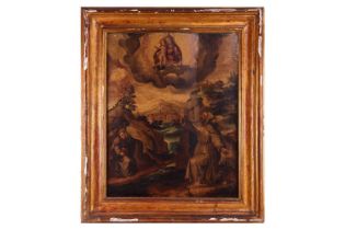 16th century Spanish School, The Stigmata of St. Francis of Assisi, unsigned, oil on panel, 81 x