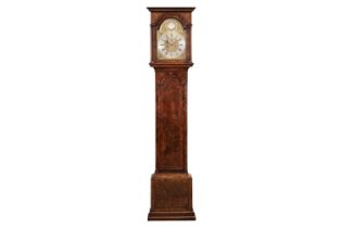 William Bowtell, London; an early 18th century 8-day walnut and crossbanded longcase clock, the tall