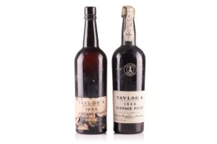 Two bottles of Taylors Vintage Port, 1 x 1955, and 1 x 1966 Cellar in Essex Upper Mid Shoulder -