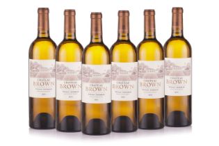 Six bottles of Chateau Brown Blanc Pessac Leognan, 2016, OWC Cellar in East Sussex High Fill