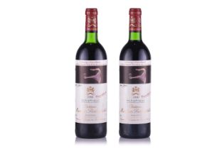 Two Bottles of Chateau Mouton Rothschild 1ere Grand Cru Classe, Pauillac, 1990, Francis Bacon Qty: 2