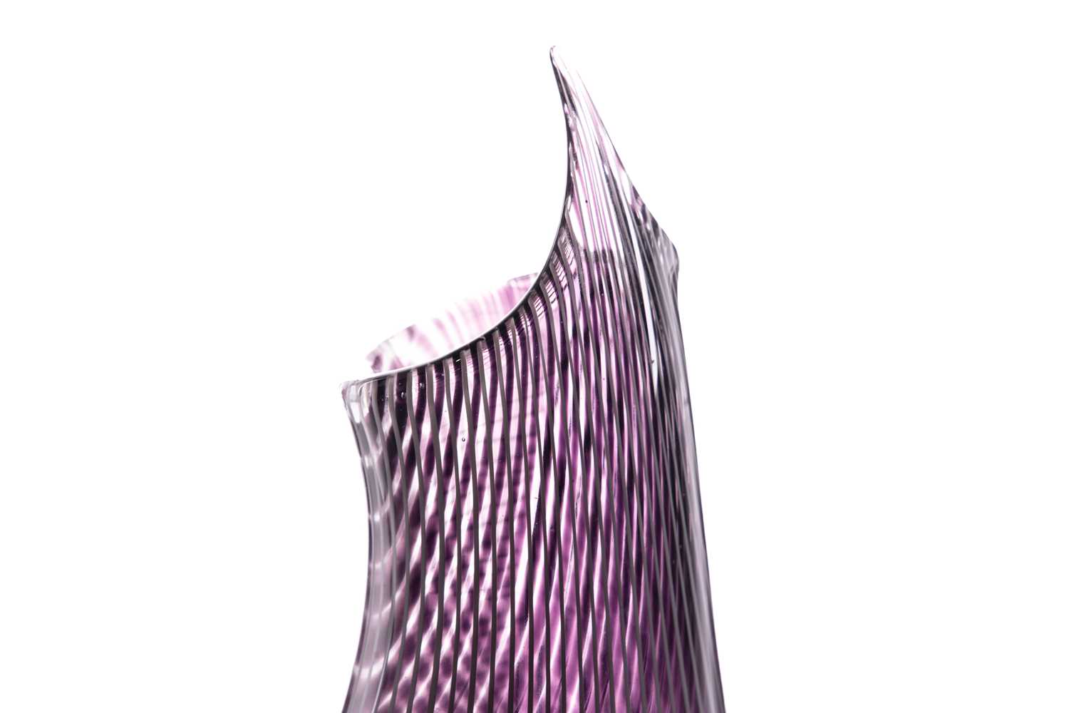 A Luca Vidal Murano large art glass vase with textured finish to one side, bespoke made for the - Image 6 of 9