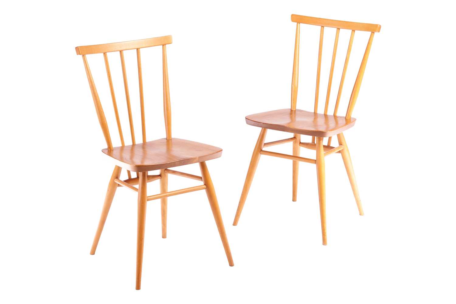 Set of six Ercol beech and elm All Purpose (391) design dining chairs, each stamped with Kite Mark - Image 6 of 16