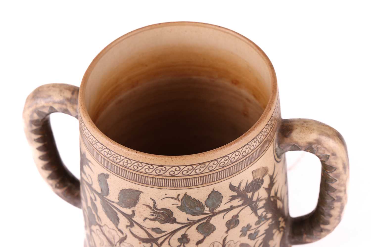 A large late 19th-century Martin Brothers stoneware loving cup, probably decorated by Edwin - Image 6 of 18