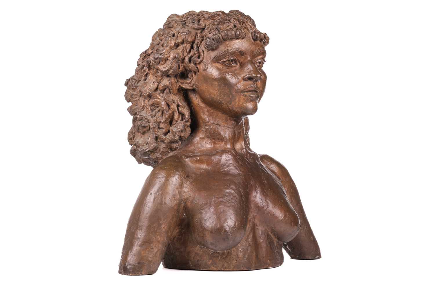 Sir Jacob Epstein(1880-1959), Bust of Princess Menen, patinated bronze, 55 cm high Princess Menen - Image 9 of 9