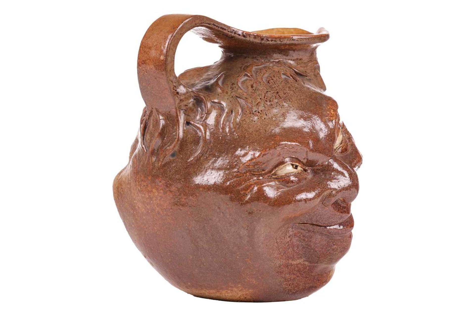 A large Martin Brothers stoneware grotesque face jug, by Robert Wallace Martin, each side - Image 4 of 28