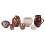 A collection of 20th-century Studio Pottery items, to include an Art Deco style open bowl with